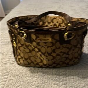 Coach Brown Signature Tote Bag